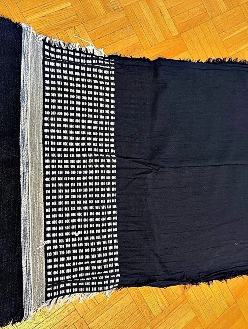 J.Crew Color Block Geometric Scarf in Black & White